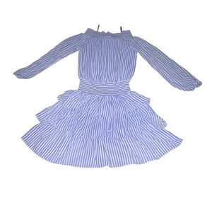Michael Michael Kors Striped Off-the-Shoulder Tiered Mini Dress - XS
